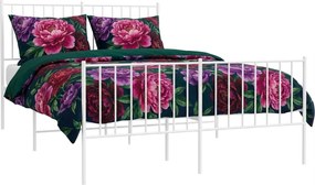 Białe metalowe łóżko małżeńskie 140x200 cm S8-S09