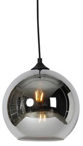 Czarna lampa wisząca art deco z przydymionym szkłem - Wallace ArtDeco Oswietlenie wewnetrzne