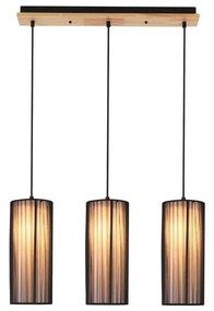 Žyrandol na lince KIOTO 3xE27/40W/230V czarny/buk