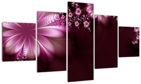 Obraz abstrakcji - kwiaty (125x70 cm)