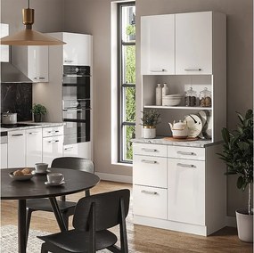 Blok kuchenny biały wysoki połysk 80x60x81.6 r-line