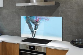 Szklany Panel Nogi w Kolorowych Plamach