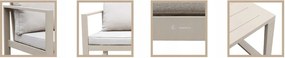 Beżowy zestaw mebli ogrodowych tarasowych 4 el. aluminiowych sofa, kanapa