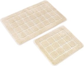 Kremowe dywaniki łazienkowe zestaw 2 szt. 50x80 cm Kareli – Foutastic