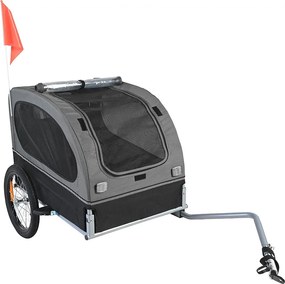 Przyczepa Rowerowa 2 w 1, SucceBuy Pet Bike Trailer, Dog and Cat Bike Carrier, Ładowność 40 KG, Stal Wodoodporna