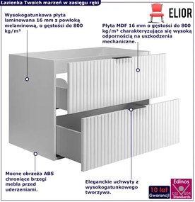 Szafka biała do łazienki z 2 szufladami 80 cm H6-K18