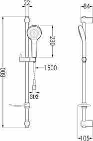 Mexen Pecos DF05 zestaw wannowy, chrom - 72703DF05-00