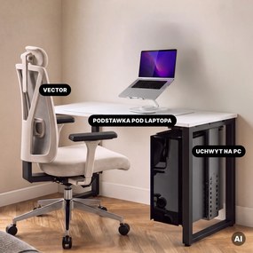 Podstawka stojak pod laptopa regulowana biała, 265x200x74-225 mm