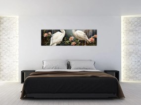 Obraz - Białe żurawie (170x50 cm)