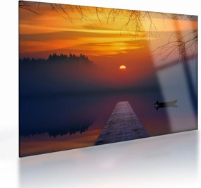 Obraz na szkle - most o zachodzie słońca (70x50 cm)