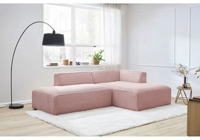 Różowy sztruksowy narożnik modułowy (prawostronny/w kształcie litery L) Megeve – Bobochic Paris