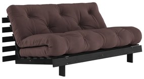 Ciemnobrązowa rozkładana sofa 160 cm Roots Black Night – Karup Design