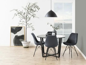 Okrągły stół obiadowy Amble imitacja czarnego marmuru
