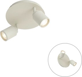 Nowoczesny reflektor łazienkowy beżowy 2-punktowy IP44 - Ducha