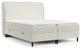 Kremowe łóżko boxspring ze schowkiem 200x200 cm Melba – Maison de Rêve