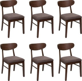 Krzesło do jadalni MCW-M59 (zestaw 6 sztuk),  ciemna rama, taupe