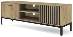 Szafka RTV LAMINO RTV-1 180 dąb craft/czarna HALMAR