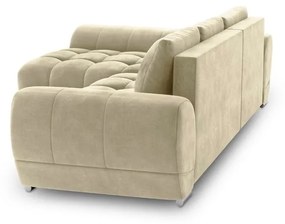 Beżowy rozkładany narożnik z aksamitnym obiciem Windsor &amp; Co Sofas Nuage, lewostronny