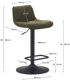 Ciemnozielone hokery zestaw 2 szt. 103 cm Zenda – Kave Home
