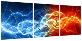 Obraz napięcia elektrycznego (z zegarem) (90x30 cm)
