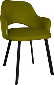 Krzesło Milano tkanina Welur noga metalowa : Kolor nogi - Czarna profil, Kolor tkaniny - VELVET - BL75, Typ siedziska - Siedzisko obrotowe 360°