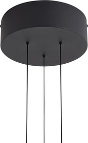 Nowoczesna lampa wisząca czarna ze ściemnialnym LED - Smith