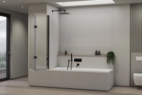 Parawan nawannowy NT209Bezpieczne szkło ESG 6 mm z powłoką Nano - 120 x 140 cm - Dwuczęściowy składany - Kolor profilu do wyboru