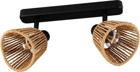 Eglo 44129 - Oprawa punktowa KEELBY 2xE14/10W/230V czarna/beżowa