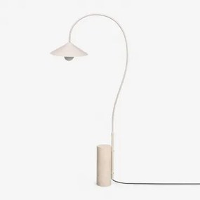 Grivon Żelazna Lampa Ogrodowa Podłogowa Kremowa Tapioca - Sklum