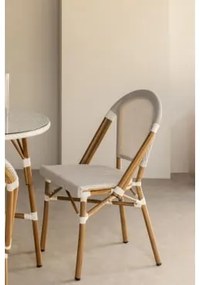 Zestaw 2 Aluminiowych Krzeseł Do Jadalni Brielle Bistro, Które Można Sztaplować Gardenia Biel - Sklum