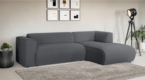 Ciemnoszary narożnik (prawostronny/z szezlongiem) Merid – Ropez