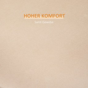 HOMCOM Podnóżek z Aksamitu 2w1 z Przestrzenią do Przechowywania Beżowy Φ44x47,5cm | Aosom PL