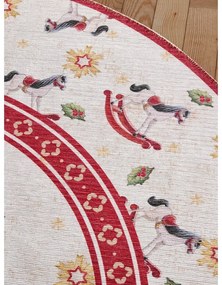 Czerwony okrągły dywan ze świątecznym motywem ø 160 cm Toy's Delight Rocking Horse – Villeroy&amp;Boch