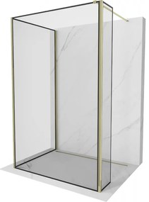 Mexen Kioto ścianka prysznicowa Walk-in 120 x 110 x 30 cm, czarny wzór, złota - 800-120-110-221-50-70-030