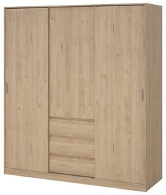 Szafa w dekorze dębu z drzwiami przesuwnymi w naturalnym kolorze 177x200x60 cm Naia – Tvilum