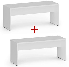 Ławka szatniowa 1+1 GRATIS, 1000 mm, biały