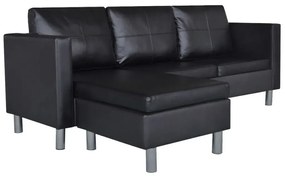 Czarna elegancka sofa 3-osobowa B4-B98