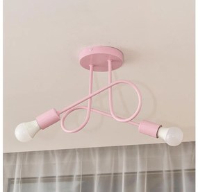 Plafon OXFORD 2xE27/15W/230V różowy