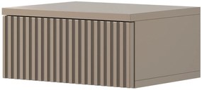 Ryflowana beżowa szafka nocna ścienna W4-L56