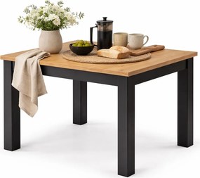 Prostokątny stół rozkładany dąb artisan + czarny H8-A52