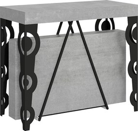 Konsola rozkładana 90x40/196 cm Aceres Small cementu rama w kolorze antracytu