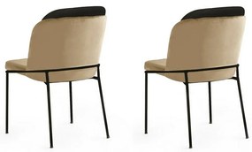 Zestaw krzeseł do jadalni Dore Beige and Black, 2 szt.