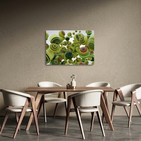 Obraz na szkle pasiastych kulek (70x50 cm)