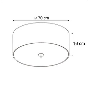 Wiejska lampa sufitowa biała 70 cm - Juta Drum Nowoczesny Oswietlenie wewnetrzne