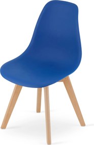 PROMOCJA Niebieskie krzesło KITO z bukowymi nogami II. jakość