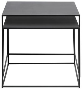 Czarne metalowe stoliki zestaw 2 szt. 65x65 cm Pebble – Unique Furniture