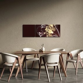 Obraz - Świecące kwiaty (z zegarem) (90x30 cm)
