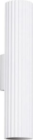Lampa Ścienna Minimalistyczny Karbon, Aluminium - 2 Źródło - L.6.5 X H.30 Cm - Biały