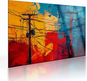 Obraz na szkle - Abstrakcyjne linie elektryczne (70x50 cm)