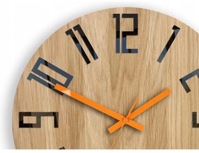 Zegar na ścianę nowoczesny drewniany z dużymi cyframi okrągły cichy loft